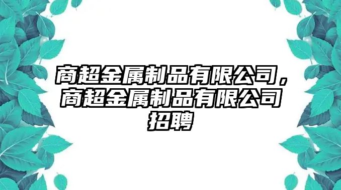 商超金屬制品有限公司，商超金屬制品有限公司招聘